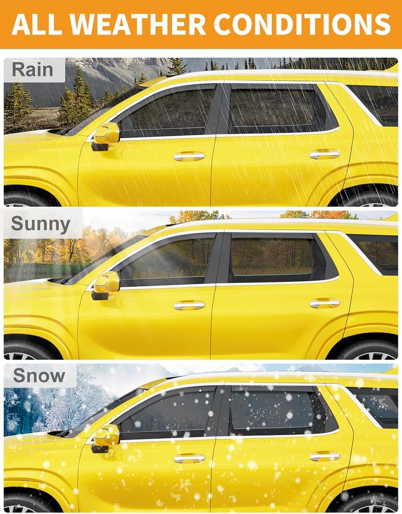 Deejecsun in-Channel Window Rain Guards Fit for Hyundai Palisade 2020 2021 2022 2023 2024 2025 Rain Guards Extra Durable Side Window Deflectors Visor Vent Visors Vent Shades Car Accessories -4 pcs - Image 5